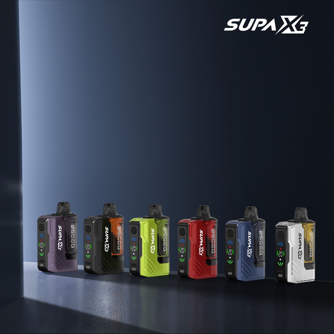 SUPA X3 — предварительно заполненный контейнер на 25 тыс. затяжек — переменная мощность — режим ускорения одной кнопкой — возможность многоразового использования капсулы